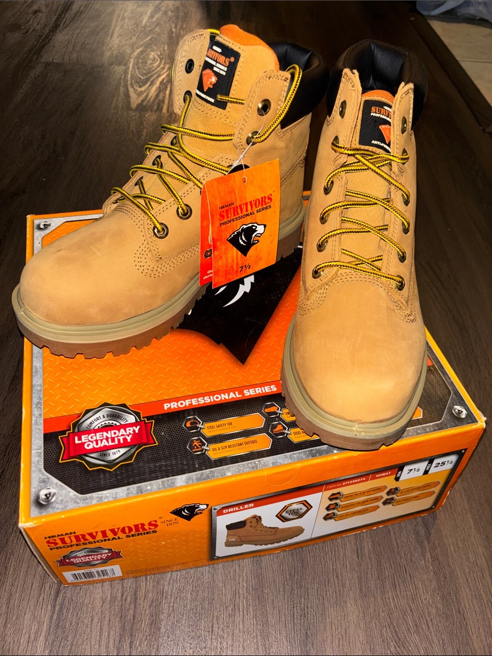 Herman Survivors Driller Men’s Steel toed waterproof! Size 7.5! NEW!
